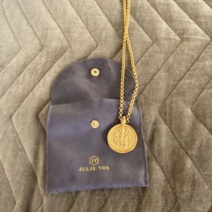 Julie Vos Necklace with a charm. gold color. cool chic classy vibe. Worn once!
